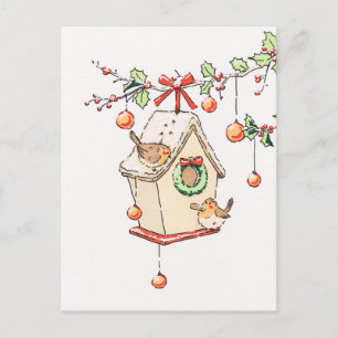 Postale Faire-part Carte Joyeux Noël, Robin Christmas Card