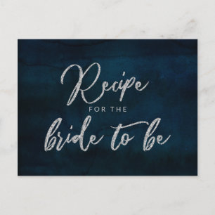 Postale Faire-part Carte Marine Luster Silver Blue Bride to Be Recett