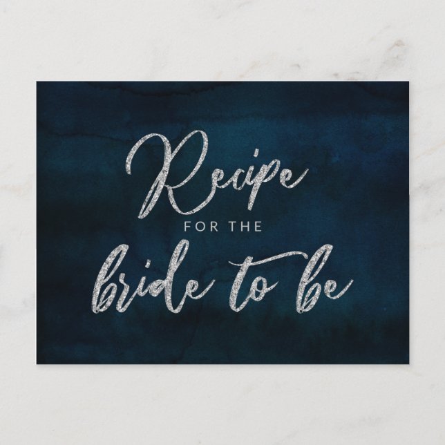 Postale Faire-part Carte Marine Luster Silver Blue Bride to Be Recett (Devant)