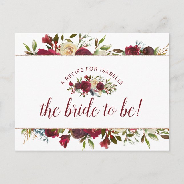 Postale Faire-part Carte Mistletoe Manor Winter Bride to Be Recette (Devant)