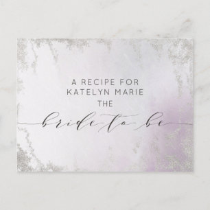 Postale Faire-part Carte Ombre Light Purple Silver Bride to Be Recett