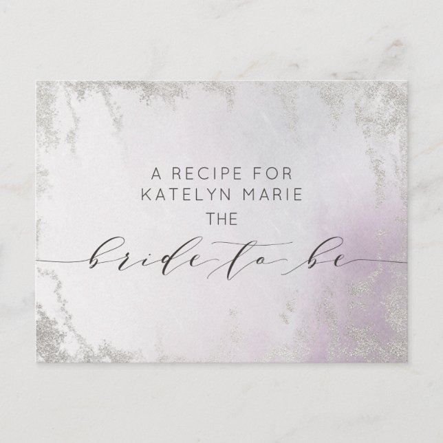 Postale Faire-part Carte Ombre Light Purple Silver Bride to Be Recett (Devant)