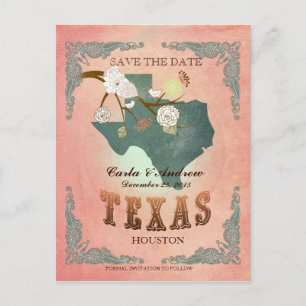 Postale Faire-part Carte Pastel Orange pour Sauvegarder la Date - Car