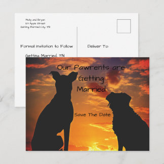Postale Faire-part Carte personnalisée de save the date par les chien