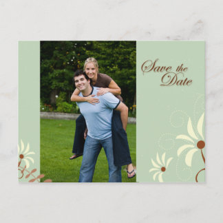 Postale Faire-part Carte photo de sauvegarde de date en fleurs de tea