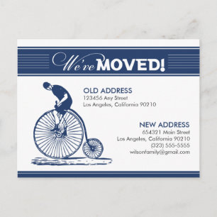 Postale Faire-part CARTE POSTALE: Nous avons déménagé ! Bicyclette an