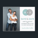 Postale Faire-part Cercles enmêlés Moderne Enregistrer la date Carte<br><div class="desc">Cercles enmêlés Moderne Enregistrer la date Carte postale Bleu et gris cercles entrelacés enregistrer la date carte postale. Propre,  simple et moderne,  parfait pour toute saison.</div>