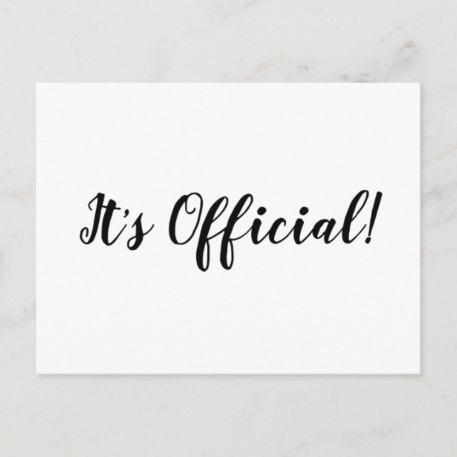 Postale Faire-part C'est officiel ! Carte d'annonce de mariage en fui (Devant)