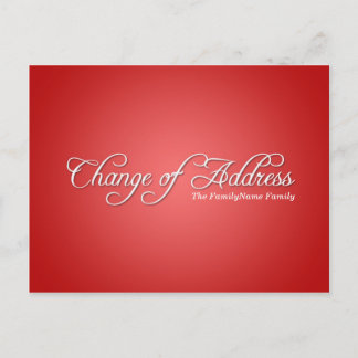 Postale Faire-part Changement d'adresse rouge moderne la carte