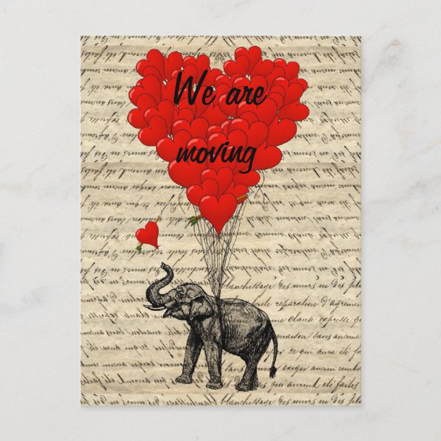Postale Faire-part Changement d'éléphant drôle de carte d'adresse (Devant)