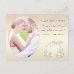 Postale Faire-part Chariot de Cendrillon Date de Mariage Photo Carte
