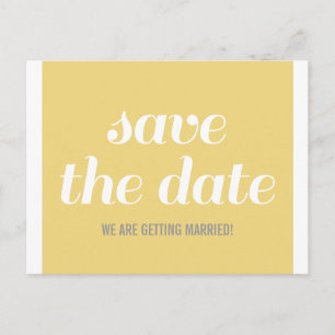 Postale Faire-part Charme Enregistrer la date Carte postale, Jaune