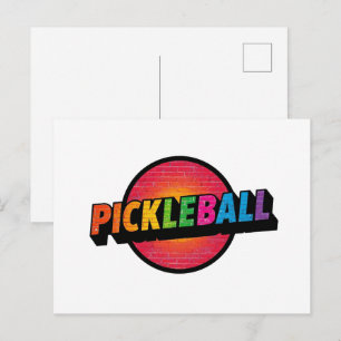 Postale Faire-part Conception de carte d'annonce de pickleball noir e