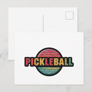 Postale Faire-part Conception de carte d'annonce de pickleball noir e