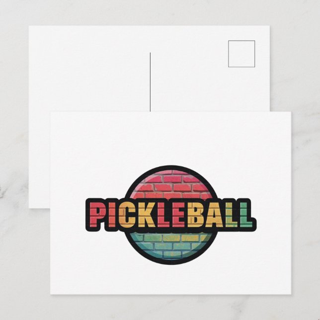Postale Faire-part Conception de carte d'annonce de pickleball noir e (Devant / Derrière)