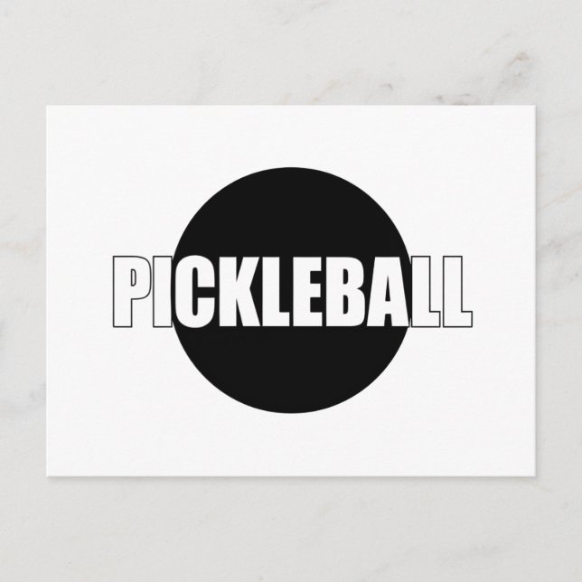 Postale Faire-part Conception de carte d'annonce de pickleball noir e (Devant)