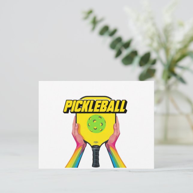 Postale Faire-part Conception de carte d'annonce de pickleball noir e (Debout devant)