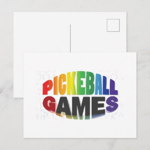 Postale Faire-part Conception de carte d'annonce de pickleball noir e