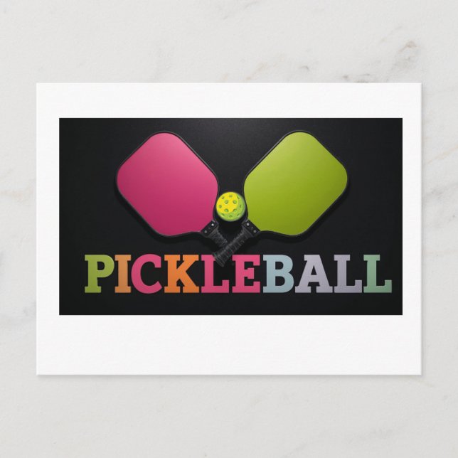 Postale Faire-part Conception de carte d'annonce de pickleball noir e (Devant)