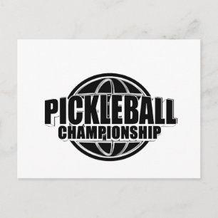 Postale Faire-part Conception de carte d'annonce de pickleball noir e