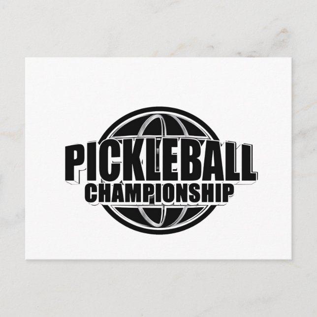 Postale Faire-part Conception de carte d'annonce de pickleball noir e (Devant)