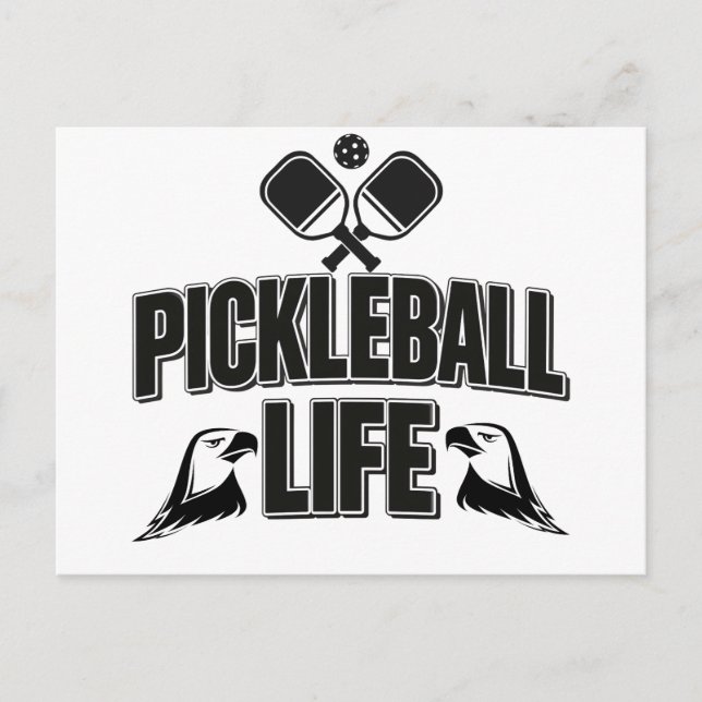 Postale Faire-part Conception de carte d'annonce de pickleball noir e (Devant)
