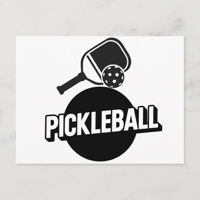 Postale Faire-part Conception de carte d'annonce de pickleball noir e (Devant)