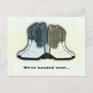 Postale Faire-part Country Living Cowboy Botte nouvelle carte d'adres
