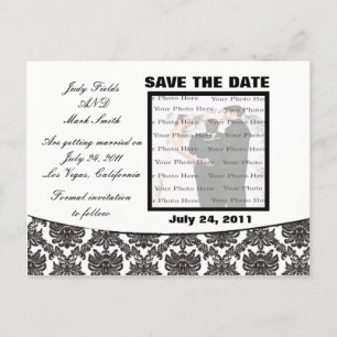 Postale Faire-part Damask Elegance Wedding Enregistrer La Date Carte