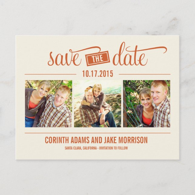 Postale Faire-part Date "THE" - Enregistrer La Carte Date (Devant)