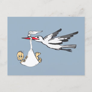 Postale Faire-part de naissance Stork & Baby Boy Carte pos