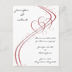Postale Faire-part Deux coeurs en un enregistrer la carte Date