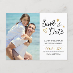 Postale Faire-part Douce photo d'amour Enregistrer la date Carte post