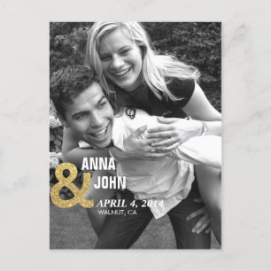 Postale Faire-part Économies de parties scintillantes d'or la carte