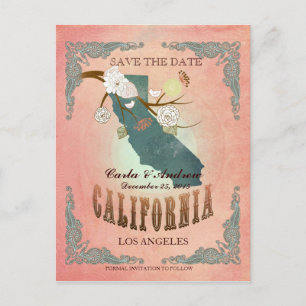 Postale Faire-part Économies en pastel d'orange la date - carte avec