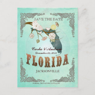 Postale Faire-part Économies vertes d'Aqua la date - carte de FL avec