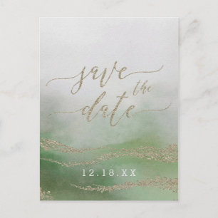 Postale Faire-part Élégant feuillage aquarelle mariage carte de sauve