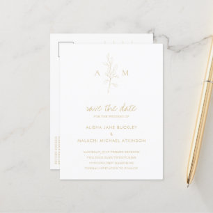 Postale Faire-part Élégante carte de mariage à motif botanique pour a