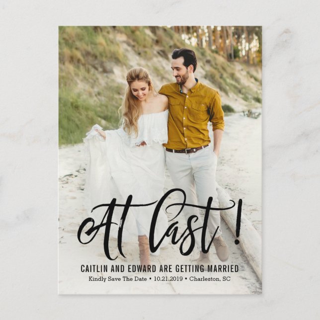 Postale Faire-part Enfin Carte de Mariage Enregistrer la Date Carte P (Devant)