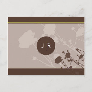 Postale Faire-part ENREGISTRER LA CARTE DE DATE :: silhouette florale