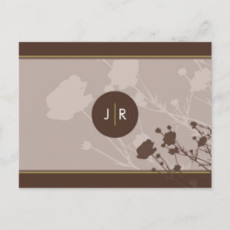 Postale Faire-part ENREGISTRER LA CARTE DE DATE :: silhouette florale