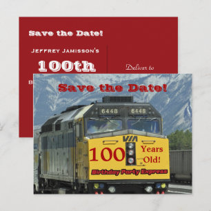 Postale Faire-part Enregistrer la date 100e Anniversaire Carte postal