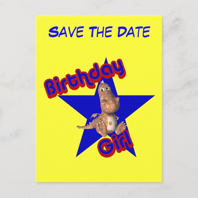 Postale Faire-part Enregistrer La Date Anniversaire Fille Funny Carte (Devant)