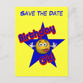 Postale Faire-part Enregistrer La Date Anniversaire Fille Funny Carte