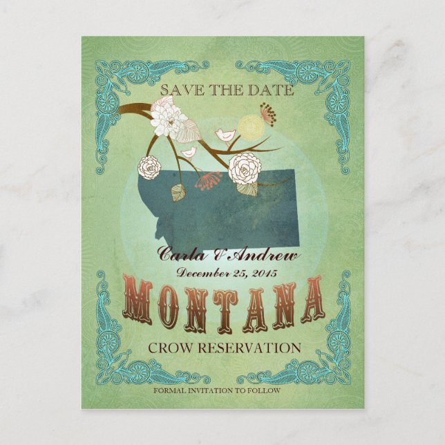 Postale Faire-part Enregistrer La Date - Carte Montana Avec De Beaux  (Devant)