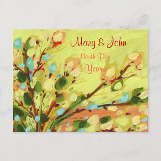 Postale Faire-part Enregistrer la date Floral Yellow Willow Carte pos