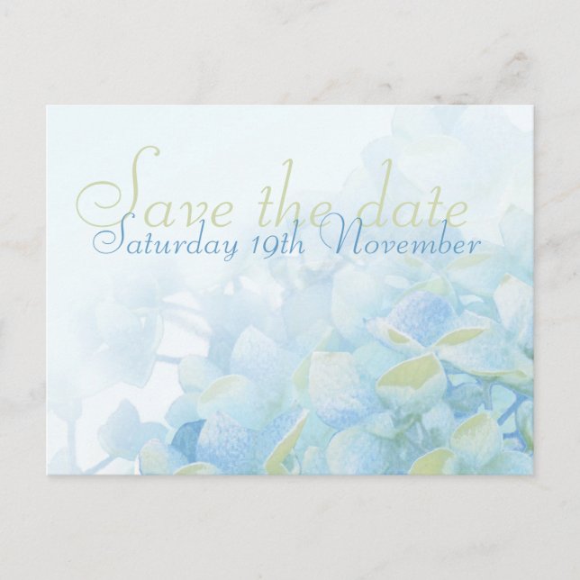 Postale Faire-part Enregistrer la date mariage hydrangea carte postal (Devant)