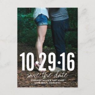 Postale Faire-part Enregistrer La Date Photo Carte Postale, Grande Da