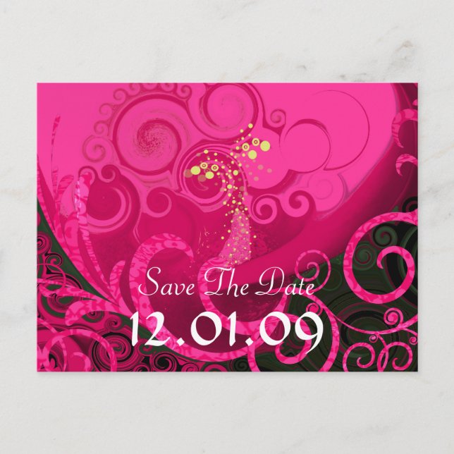 Postale Faire-part Enregistrer la date Rasberry Cala Lily Carte posta (Devant)