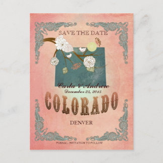 Postale Faire-part Épingle Date Pastel Orange - Carte Avec Jolies Ois